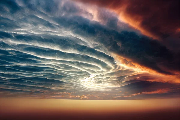 Δημιουργική Απεικόνιση Των Νεφών Στον Ουρανό Σύννεφα Κατά Διάρκεια Ενός — Φωτογραφία Αρχείου