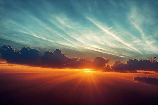 Δημιουργική Απεικόνιση Των Νεφών Στον Ουρανό Σύννεφα Ένα Όμορφο Ηλιοβασίλεμα — Φωτογραφία Αρχείου