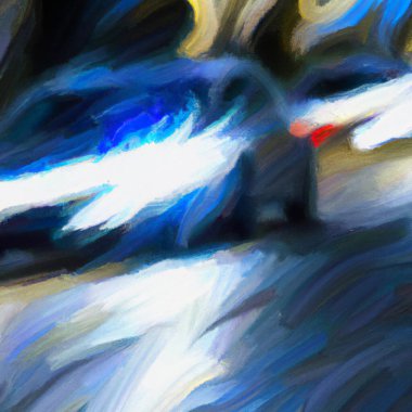 Mavi, beyaz ve siyaha boyanmış arkaplan çizimi. Bu arkaplanın birden fazla dijital uygulaması var.