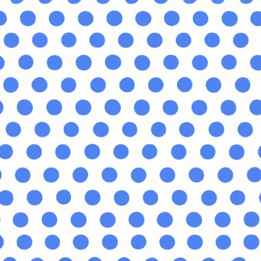 Kare içinde beyaz üzerine küçük mavi noktalardan oluşan kusursuz desenli modaya uygun bir kumaş örneği..