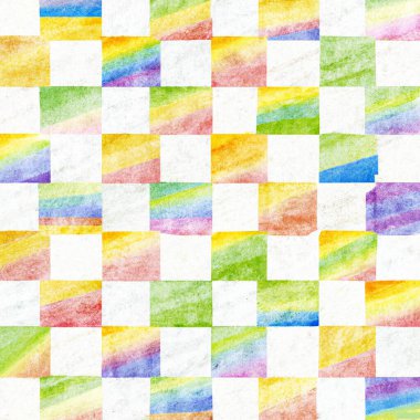 Kare içinde pürüzsüz boya desenleri olan modaya uygun bir kumaş örneği..