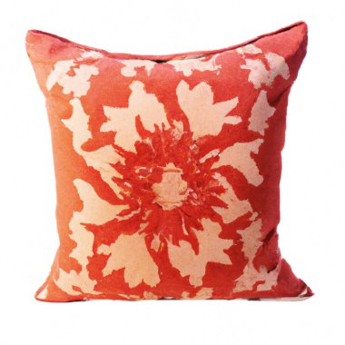 Yumuşak bir yastık. Renkli bir deseni var. Üretici yapay zekayla kumaş üzerinde yaratılmış..