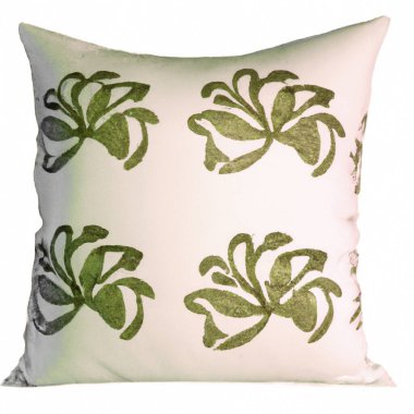 Yumuşak bir yastık. Renkli bir deseni var. Üretici yapay zekayla kumaş üzerinde yaratılmış..