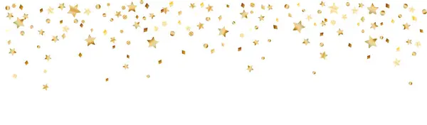 Tło Uroczystości Dekoracji Izolowane Białym Spadające Gwiazdy Confetti Świąteczna Granica — Wektor stockowy