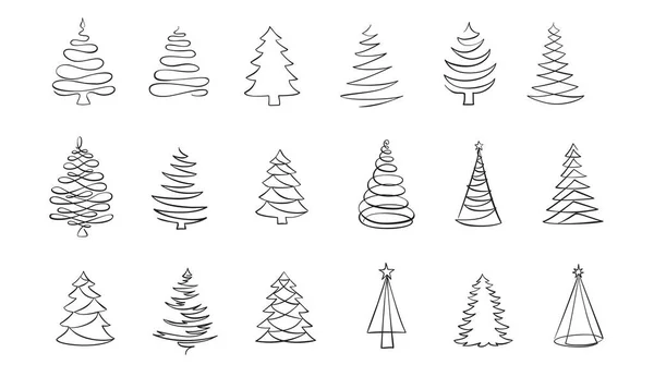 Noel Ağacı Çizimi Firavun Ağacı Sembolü Vektör Simgesi Tatil Tasarım — Stok Vektör