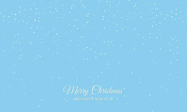 降雪効果のあるブルーバック メリークリスマステキスト ホリデーシーズンの背景 ベクトルイラスト クリスマスや新年のカード ポスター バナーに最適 — ストックベクタ