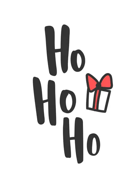 Una Simple Tarjeta Navidad Texto Dibujado Mano Símbolos Navideños Aislados Vector De Stock