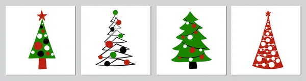 Vánoční Stromeček Ručně Kreslené Ilustrace Kreslený Symbol Jedle Vektorová Ikona Royalty Free Stock Vektory
