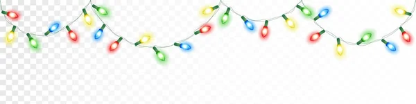 Luzes Natal Decoração Vetorial Sem Costura Isolada Bom Para Fundo —  Vetores de Stock