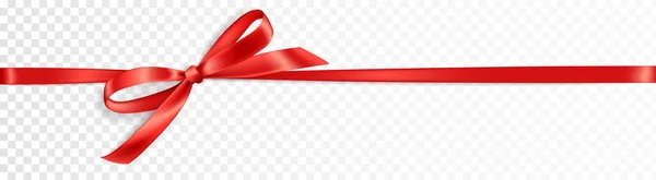 Reális Ajándék Vörös Szalag Elkülönítve Vektoros Ünnepi Dekoráció Karácsonyi Születésnapi — Stock Vector
