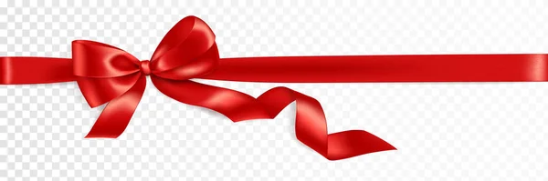 Reális Ajándék Vörös Szalag Elkülönítve Vektoros Ünnepi Dekoráció Karácsonyi Születésnapi — Stock Vector