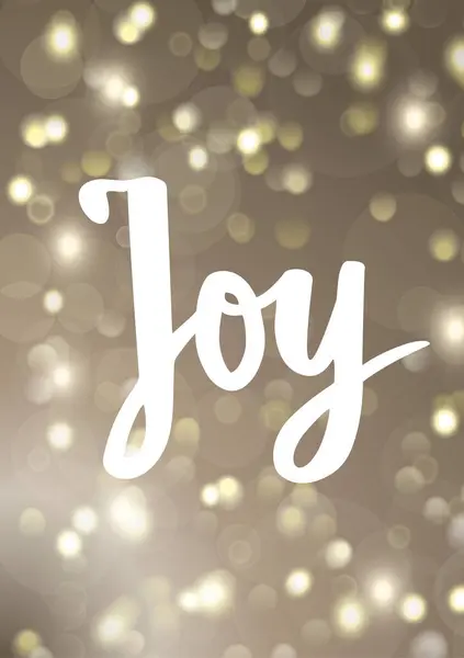 Karácsonyi Üdvözlőlap Joy Kézzel Rajzolt Szöveget Csillogó Izzó Fények Háttér Stock Vektor