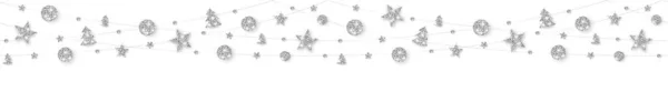 Векторное Бесшовное Украшение Серебряные Украшения Иллюстрация Изолированы Белом Фоне Рождественские Лицензионные Стоковые Векторы