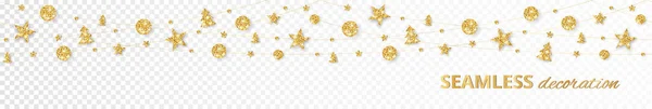 Vector Seamless Decoration Gold Ornaments Illustration Isolated White Background Christmas Stock Illustration