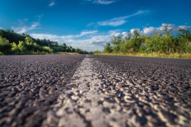 Karpatlar 'ın dağlarındaki boş yola bak.