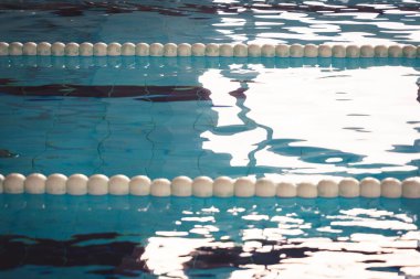 Empty Indoor swimming pool with swim lanes.
