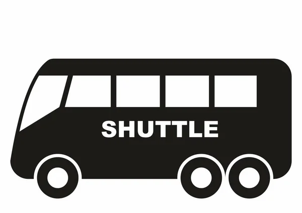 Bus Shuttle Service Text Black Silhouette Web Symbol Icon Vector 로열티 프리 스톡 일러스트레이션