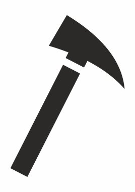 Coal Hammer, black silhouette on white background, vector icon, symbol
