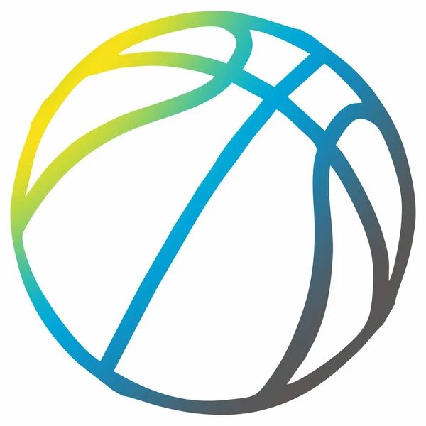 Sport Icoon Symbool Basketbal Lijn Kunst Transparantie Ontwerp Neon Kleur — Stockvector