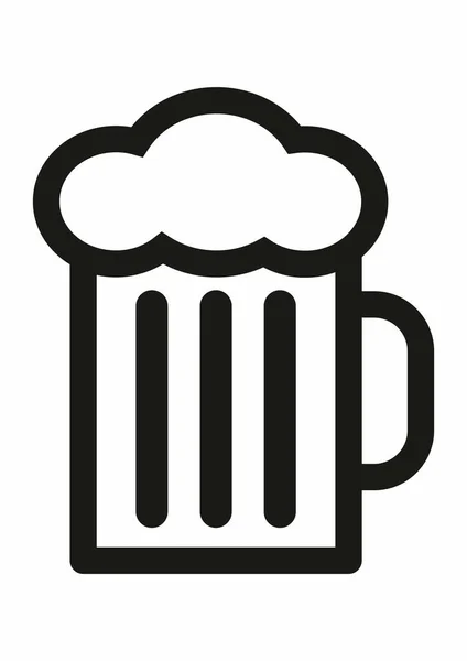 Glas Bier Pint Schwarzes Web Symbol Vektorsymbol — Stockvektor