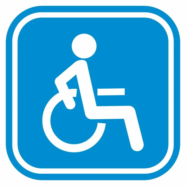 Pessoa Com Deficiência Cadeira Rodas Quadro Quadrado Azul Sinal Carro — Vetor de Stock