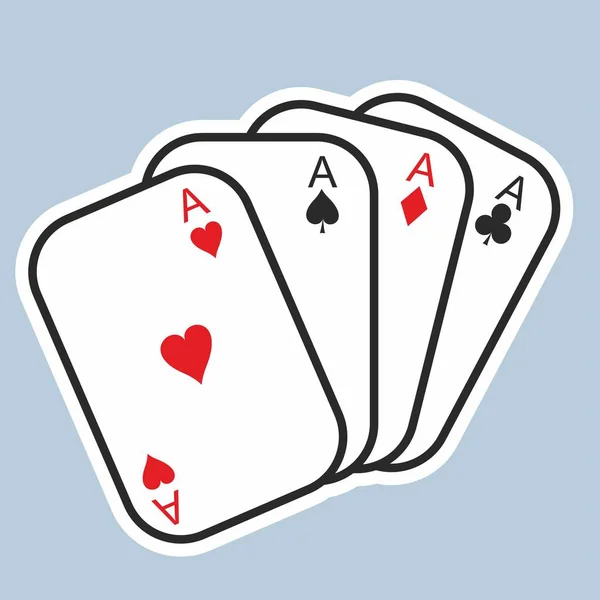 Kártyázunk Kártyajáték Négy Kártya Szimbólum Vektor Ikonja — Stock Vector