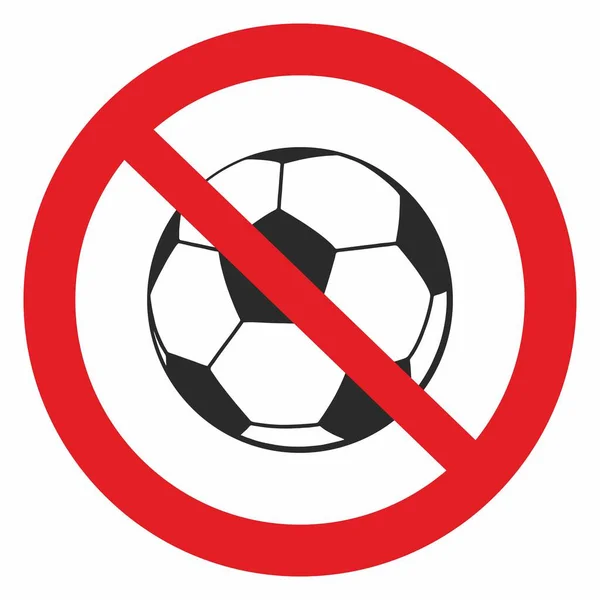 Žádné Znamení Zákaz Hraní Míčem Fotbal Fotbal Klidná Zóna Klidná — Stockový vektor