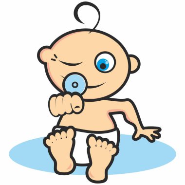 Bebek çocuk, mizahi vektör görüntüsü