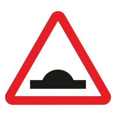 Trafik işareti, yol işareti, üçgen şekli, hız tümseği, geciktirici, vektör uyarısı