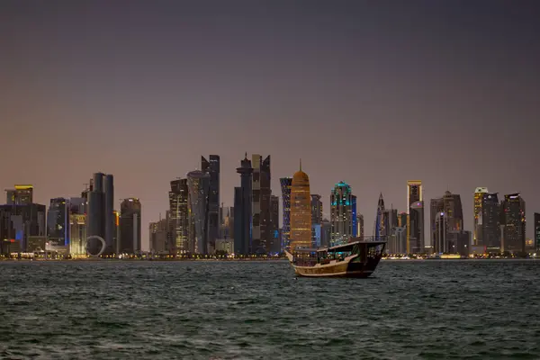 Doha Katar September 2023 Blick Vom Dhow Hafen Doha Katar Stockfoto
