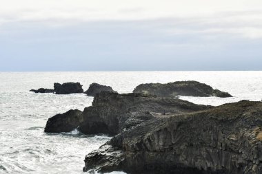 İzlanda. Kara, dağların zirveleri ve buzulların oyduğu derin körfezler olan fiyortlarla işaretlenmiş bir kıyı şeridi ile platodur.. 