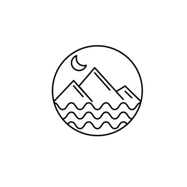 Dağ simgesi Logo Şablonu Vektör illüstrasyon Tasarımı