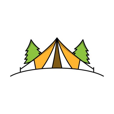 Kamp çadırı ögesi Vektör simgesi tasarımı