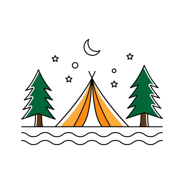 キャンプテント要素ベクトルアイコンデザイン — ストックベクタ