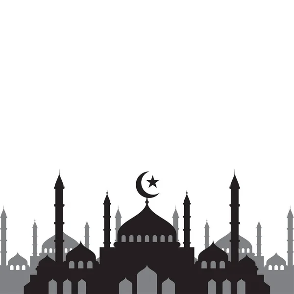 穆斯林抽象地欢迎横幅 伊斯兰图标 — 图库矢量图片