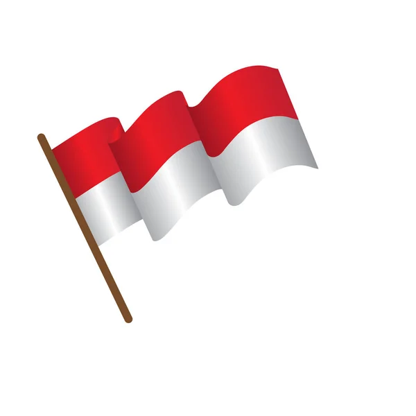 Indonesia Bandera Vector Ilustración Diseño Plantilla — Archivo Imágenes Vectoriales