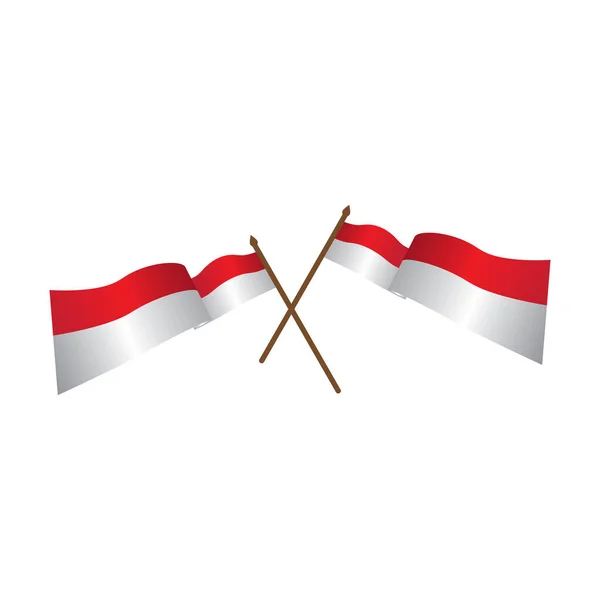 인도네시아 플래그 일러스트 디자인 템플릿 — 스톡 벡터