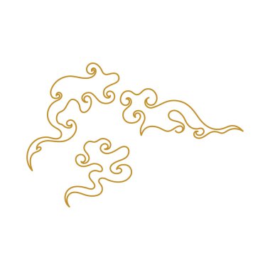 Çin Bulutu şablon vektör resimleme