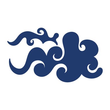 Çin Bulutu şablon vektör resimleme