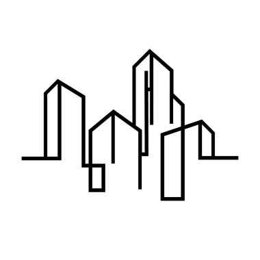 Şehrin ufuk çizgisi vektör illüstrasyonu