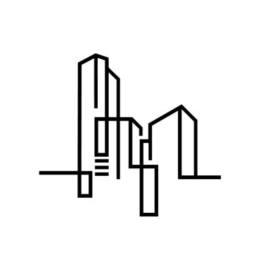 Şehrin ufuk çizgisi vektör illüstrasyonu