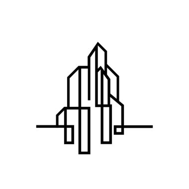 Şehrin ufuk çizgisi vektör illüstrasyonu