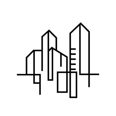 Şehrin ufuk çizgisi vektör illüstrasyonu