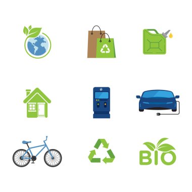 eko yeşil enerji simgesi tasarım örnekleme şablonu