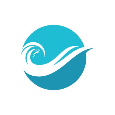 Su dalgası simgesi vektör çizim logosu