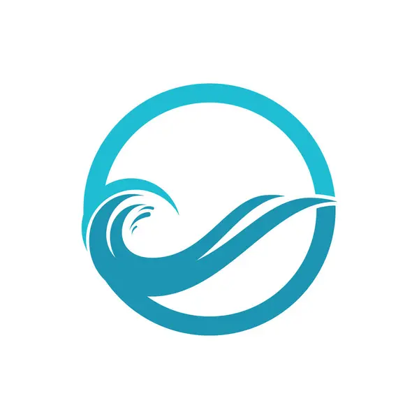 Значок Водної Хвилі Векторна Ілюстрація Дизайн Логотип Ліцензійні Стокові Вектори