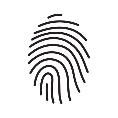 Güvenlik erişim konsepti. Parmak izi çizgi vektör simgesi