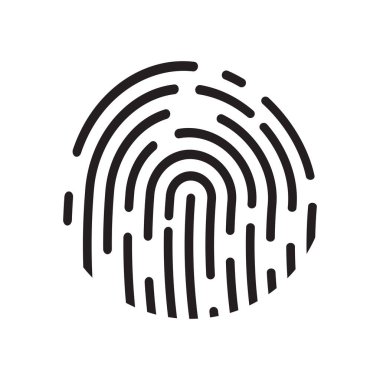 Güvenlik erişim konsepti. Parmak izi çizgi vektör simgesi