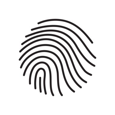 Güvenlik erişim konsepti. Parmak izi çizgi vektör simgesi