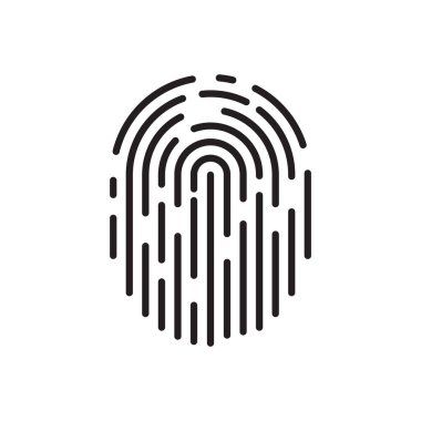 Güvenlik erişim konsepti. Parmak izi çizgi vektör simgesi